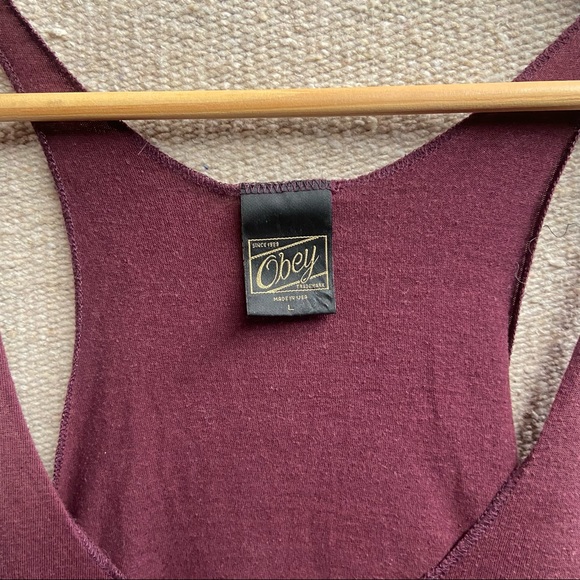 Obey Maroon Tank - Picture 3 of 7